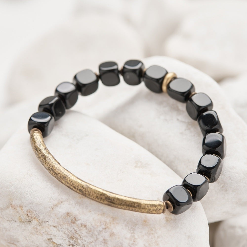 Obsidian Stone Copper Protection Bracelet by Worn Within