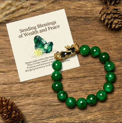 Cyan Jade Pixiu Bracelet by Worn Within