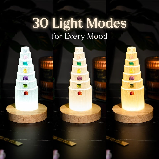 Clear Quartz Seven-Stone Lamp
