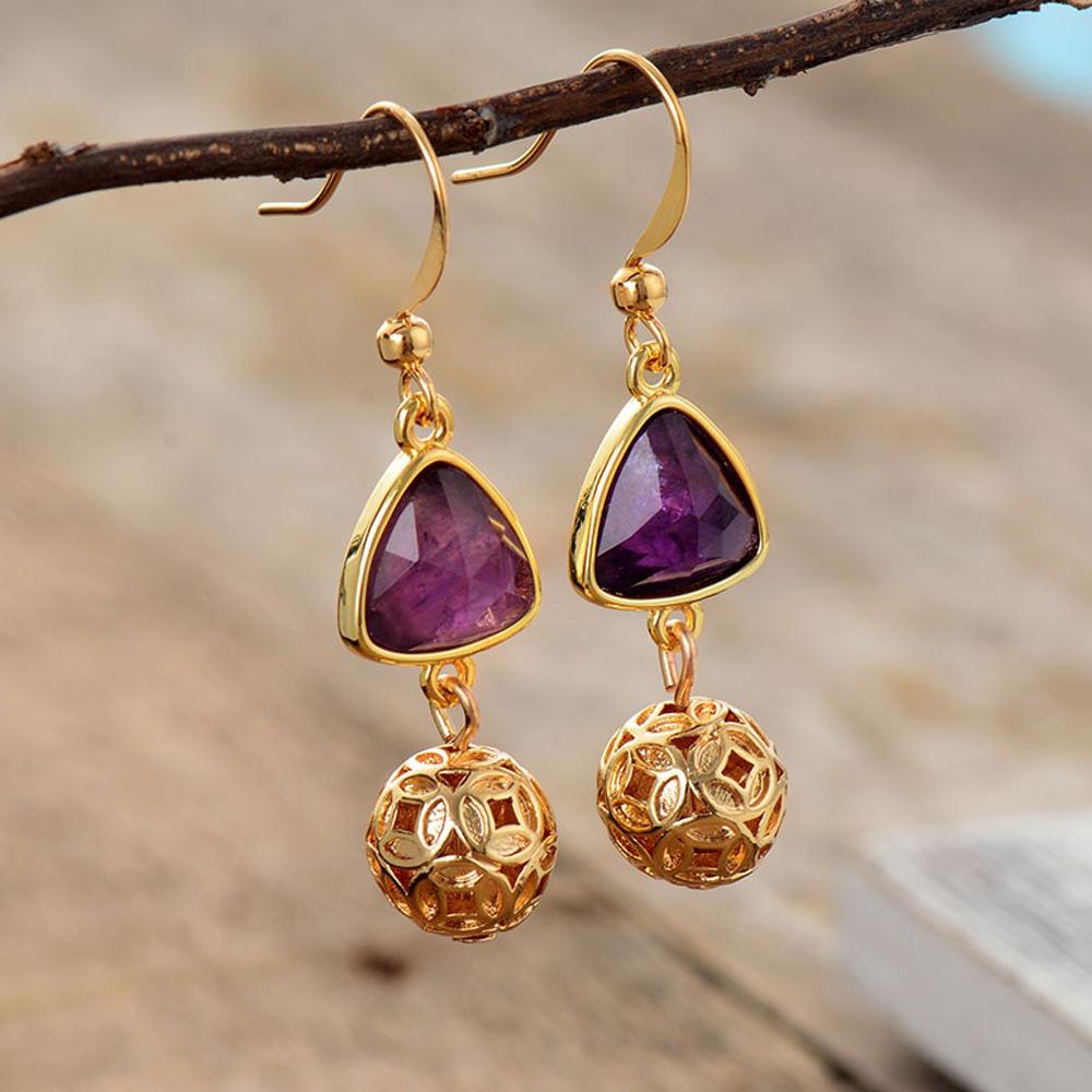 Amethyst Royal Earrings by Worn Within