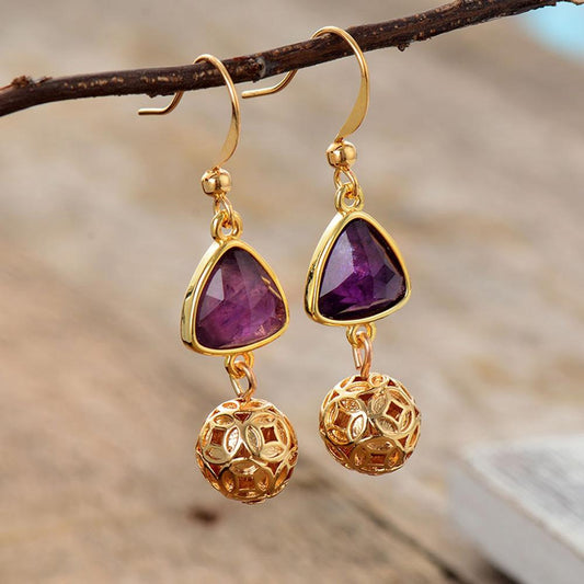 Amethyst Royal Earrings by Worn Within