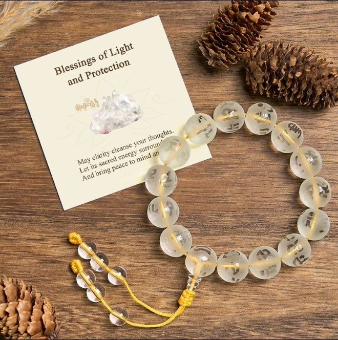 White Crystal Bead Bracelet by Worn Within