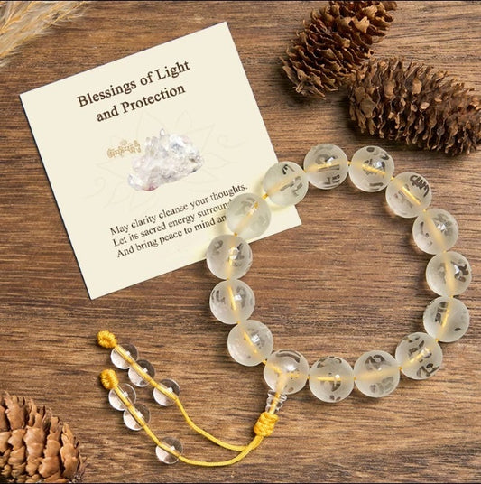 White Crystal Bead Bracelet by Worn Within