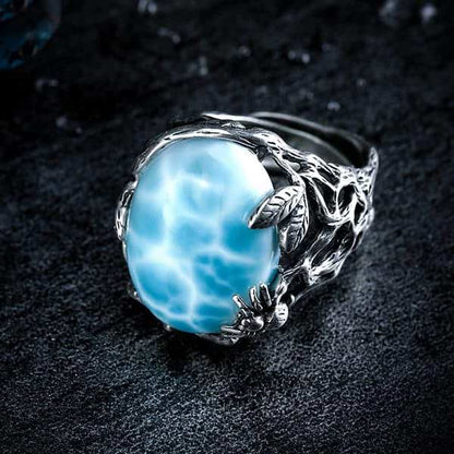 Transmitting Larimar Crystal Ring