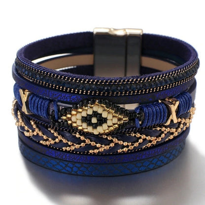 Armband Böhmischer Charme mit bösem Blick
