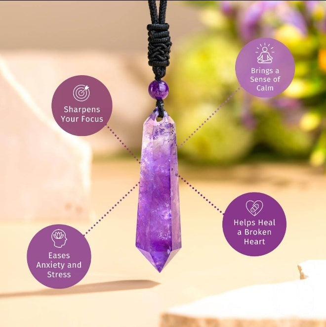 Amethyst Talisman Pendant Necklace