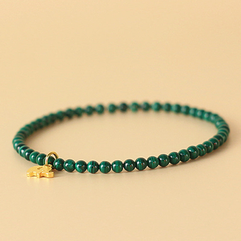 Malachite Elephant Charm Bracelet