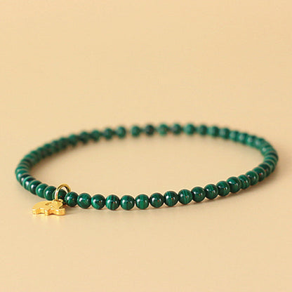 Malachite Elephant Charm Bracelet