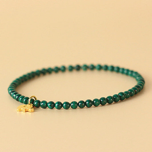 Malachite Elephant Charm Bracelet