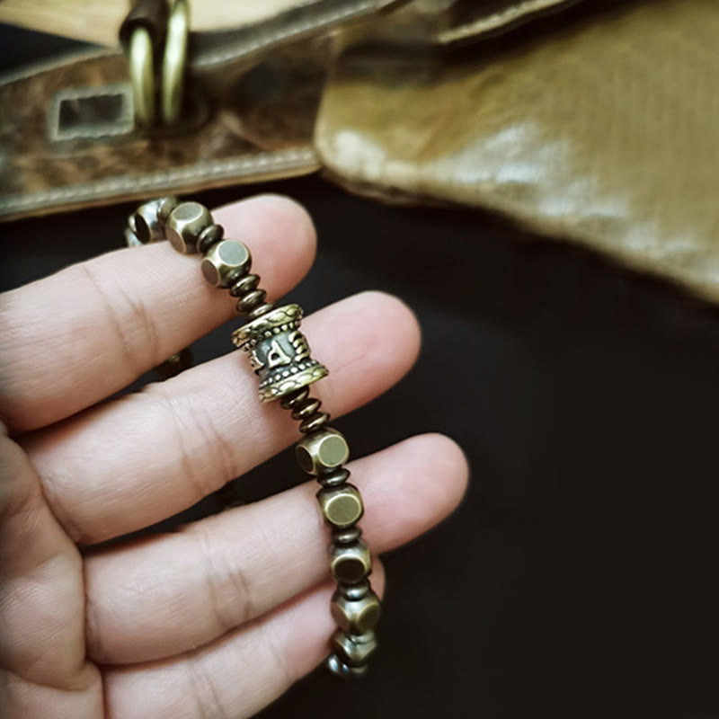 Brass Amulet Bead Bracelet