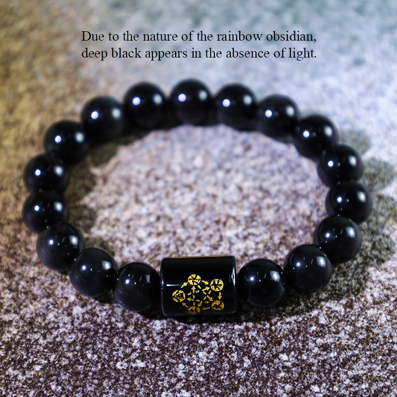 Rainbow Obsidian Bead Bracelet