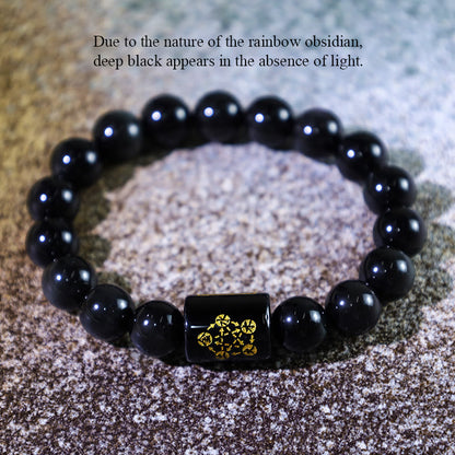 Rainbow Obsidian Bead Bracelet