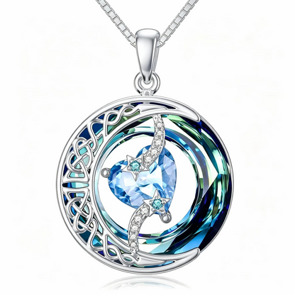 Moonlit Birthstone Heart Necklace | S925 Silver