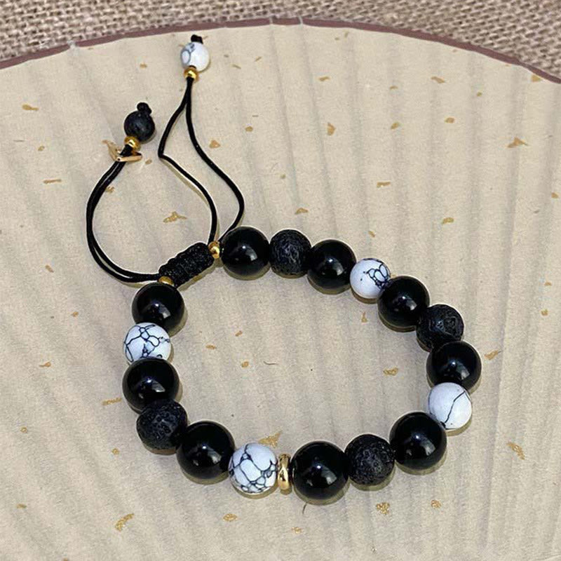Black Obsidian Lava Rock Bracelet