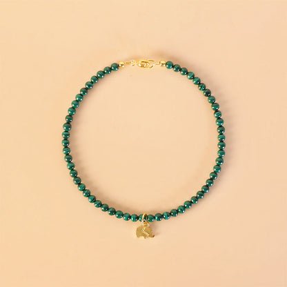 Malachite Elephant Charm Bracelet