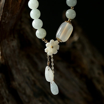 White Jade Bead Bracelet