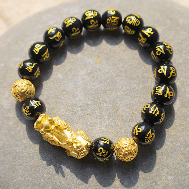 10–12mm Obsidian Pixiu Bracelet