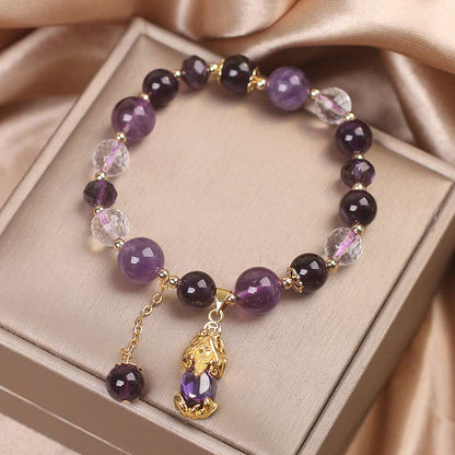 Amethyst Copper Pixiu Bracelet