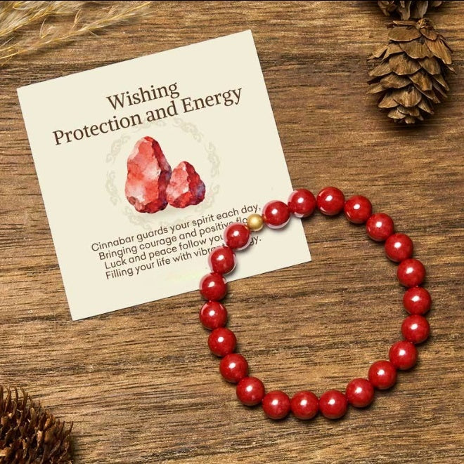 Cinnabar Silver Bead Bracelet by Worn Within