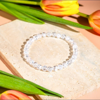 6mm Ice Quartz Bead Bracelet