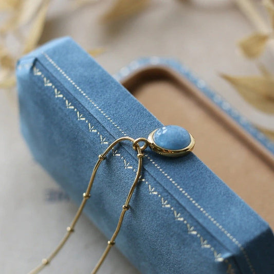 Calming Oval Aquamarine Pendant by Worn Within
