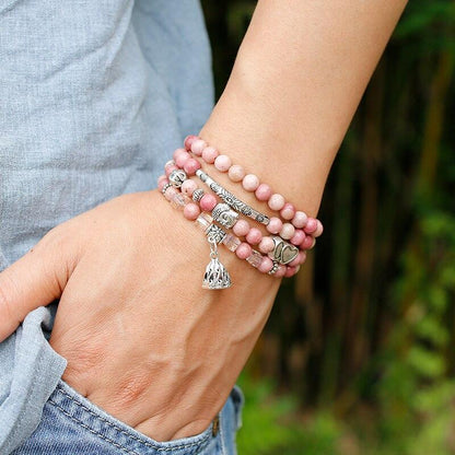 108 Natural Rhodochrosite Mala Beads