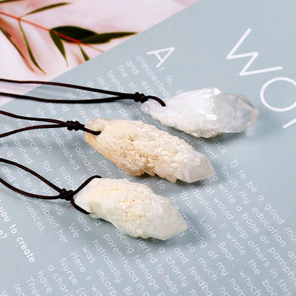 Raw Clear Quartz Crystal Necklace by Worn Within