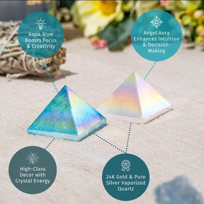 Aura Quartz Pyramid