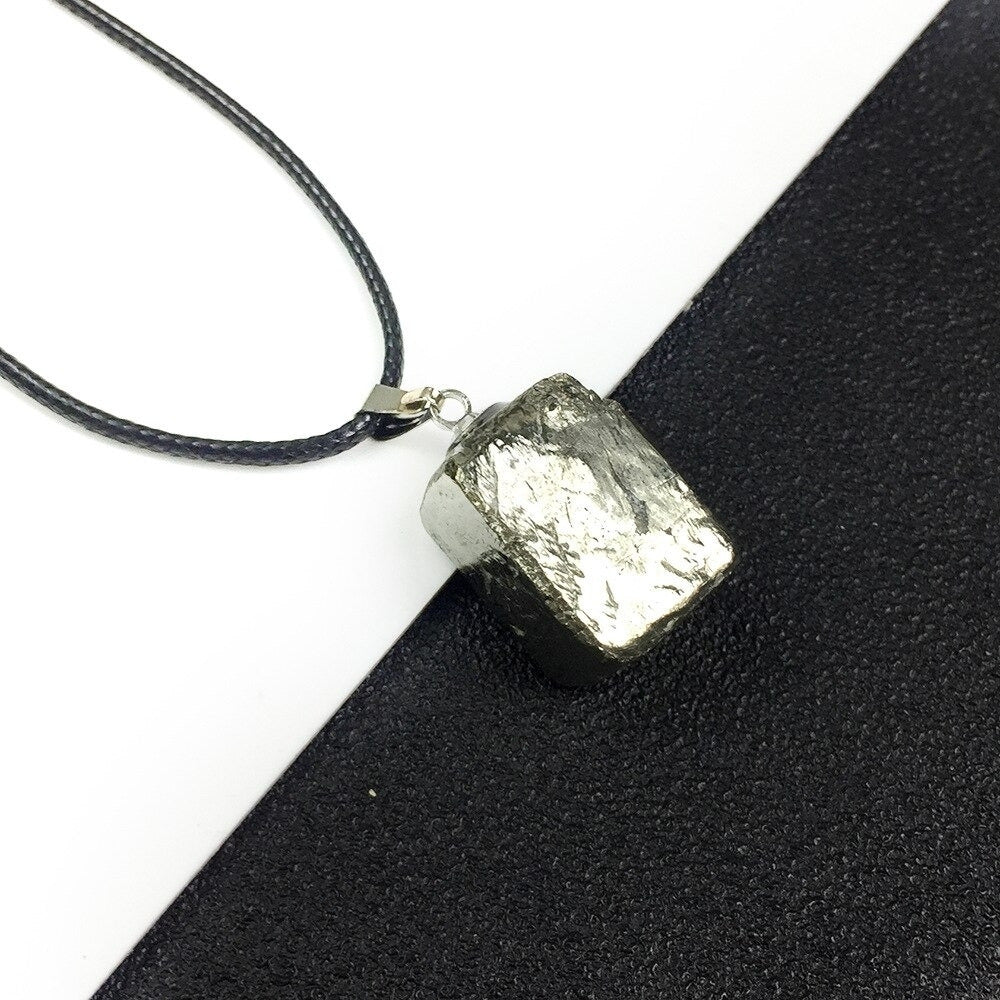 Pyrite Crystal Necklace Pendant by Worn Within