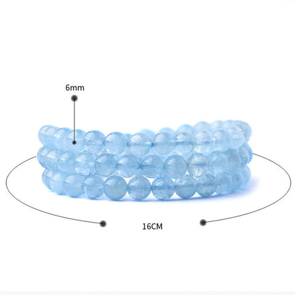 5–7mm Aquamarine Bead Bracelet