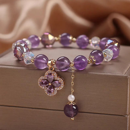 Amethyst Flower Bracelet