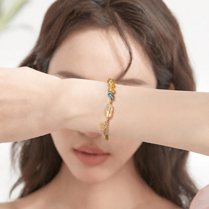 Citrine Pixiu Fu Character Bracelet