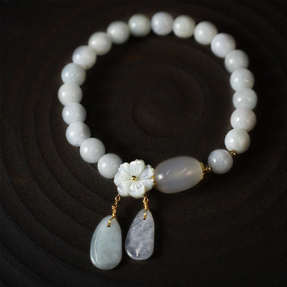 White Jade Bead Bracelet