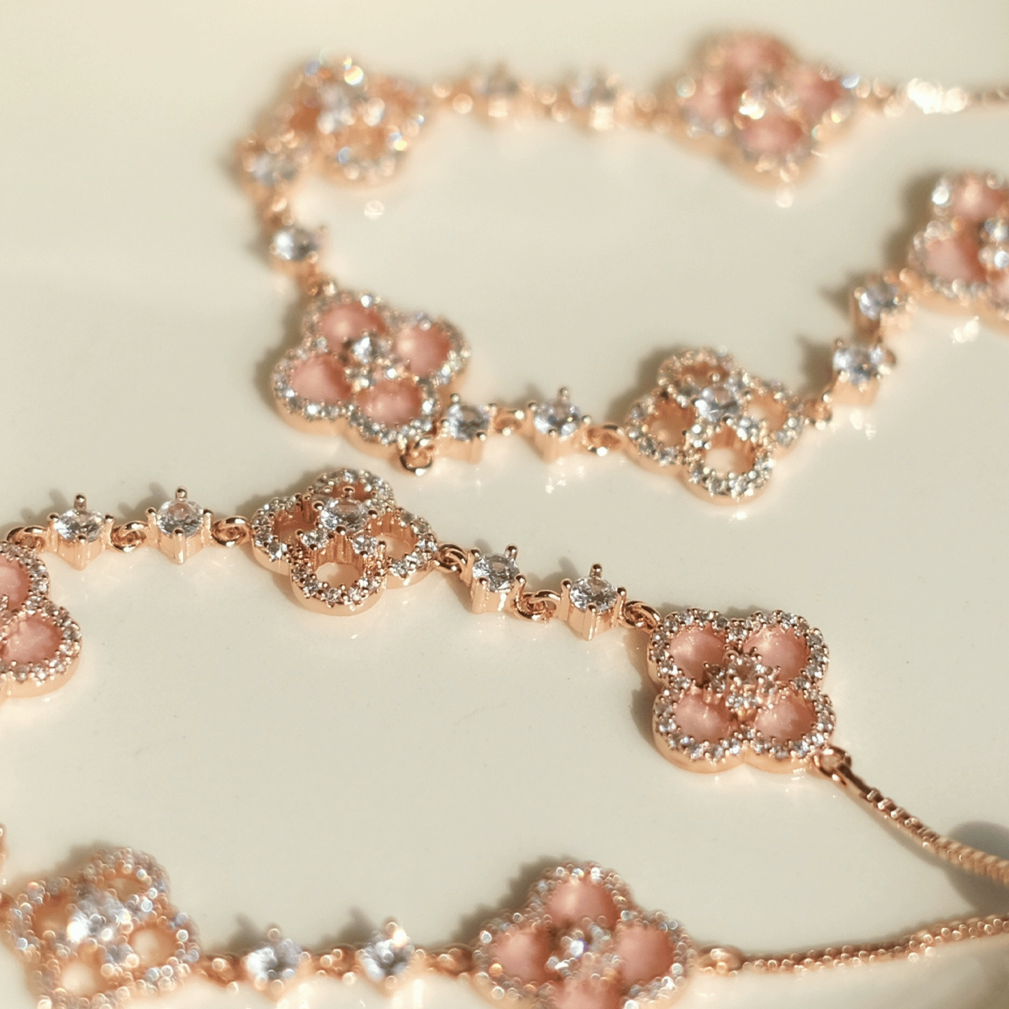 "Sakura Blossom Promise" Jewelry Set | Necklace, Bracelet, Ring, 925 Sterling Silver