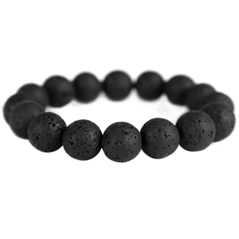 Lava Rock Ebony Wood Tiger's Eye Bracelet