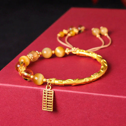 Tiger's Eye Citrine Abacus Charm Bracelet by Worn Within
