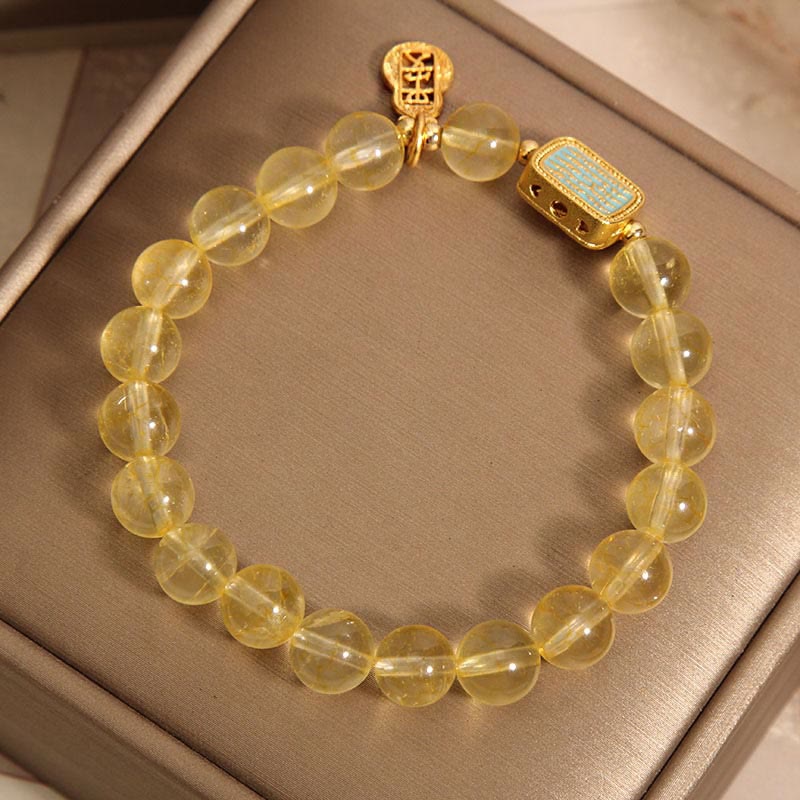 Citrine Five Scriptures Bracelet
