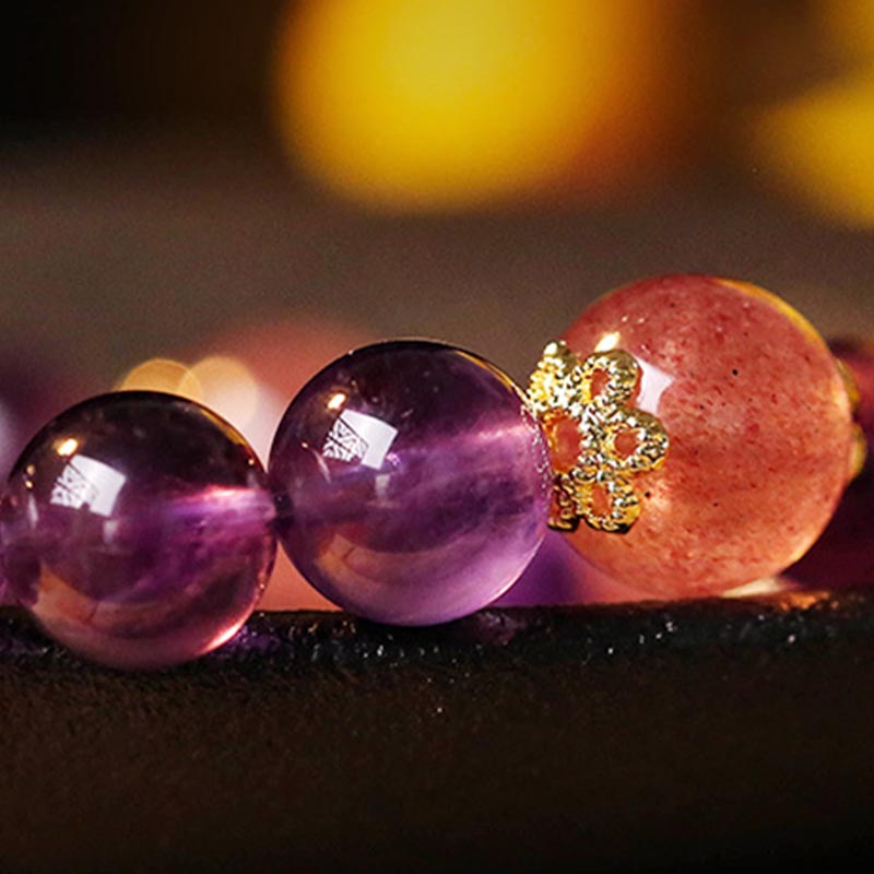 Citrine Amethyst Rutilated Quartz Bracelet