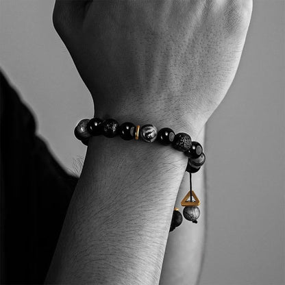 Black Obsidian Lava Rock Bracelet