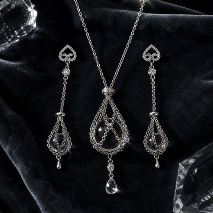 Captured Light Crystal Jewelry Set | 925 Sterling Silver