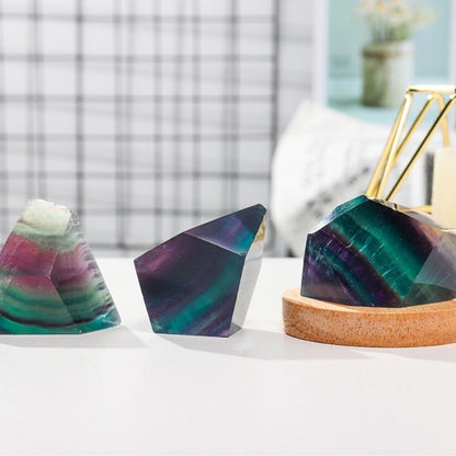 Minimalistic Rainbow Fluorite Crystal Lamp