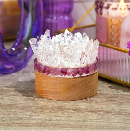 Quartz Tourmaline Crystal Lamp