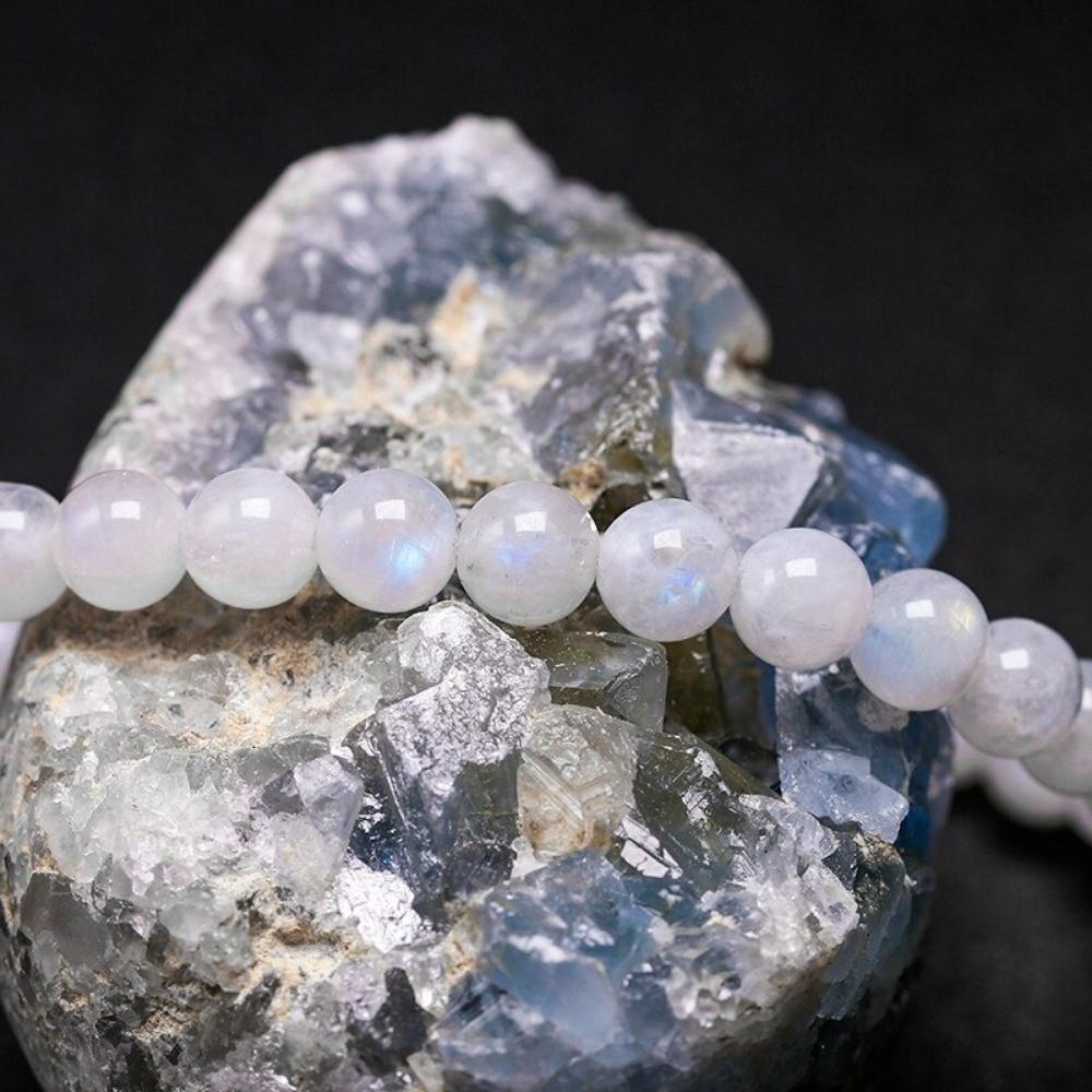 Rainbow Moonstone Bead Bracelet by Worn Within
