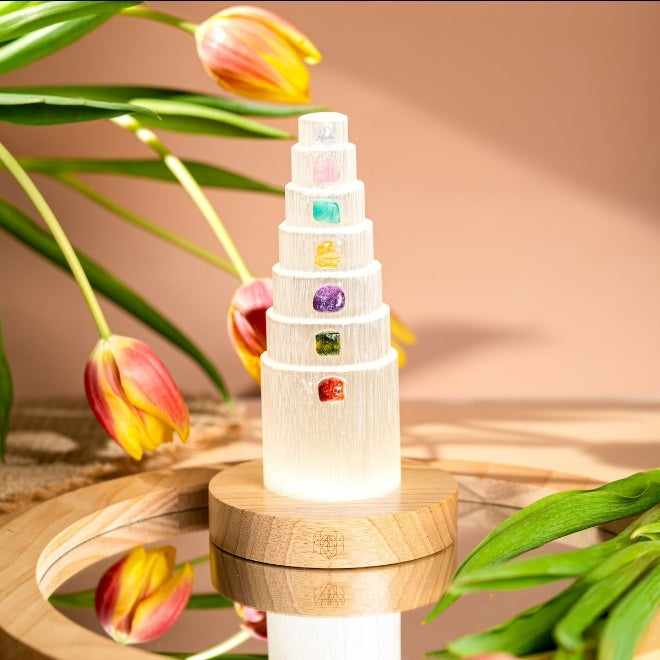 Clear Quartz Seven-Stone Lamp
