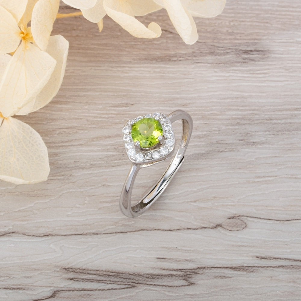 Natural Peridot Stone Jewelry Set – Ring, Pendant & Earrings (3-Piece)
