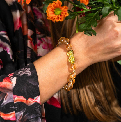 Citrine Pixiu Bead Bracelet
