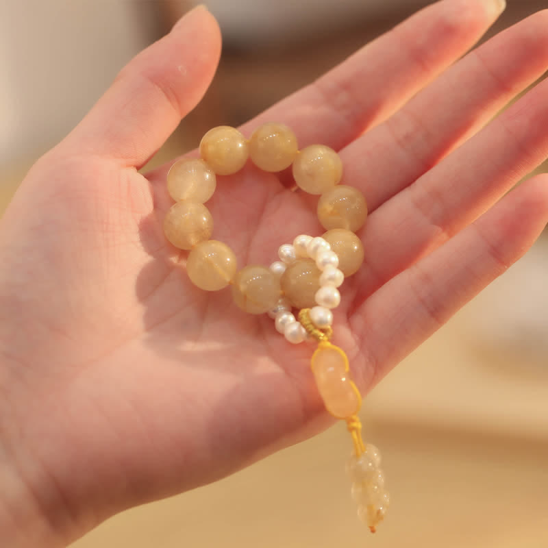 Citrin Friedensschnallen-Mala-Armband