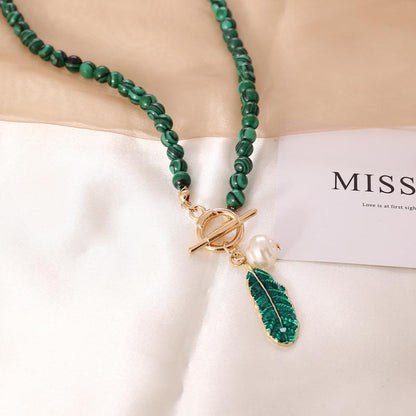 Malachite Necklace and Bracelet Set