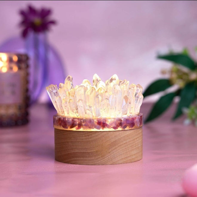 Quartz Tourmaline Crystal Lamp