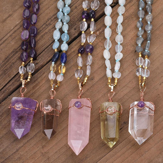 Wrapped Crystal Point Necklace by Worn Within
